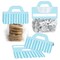 Big Dot of Happiness Blue Stripes - DIY Simple Party Clear Goodie Favor Bag Labels - Candy Bags with Toppers - Set of 24